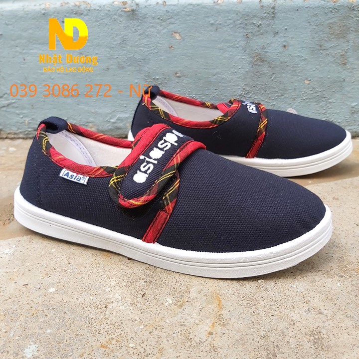 Giày vải học sinh giày chạy bộ thể dục quai xé dạn tiện lợi khi mang vào tháo ra -Nsafe