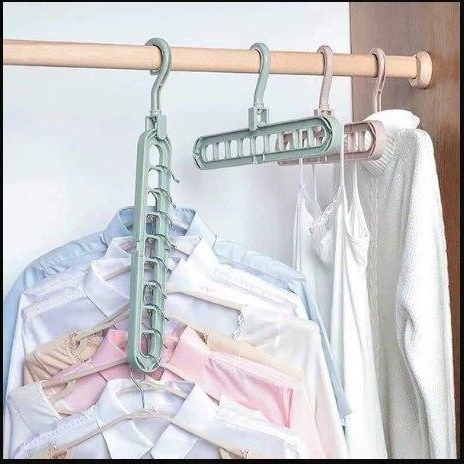 [SHOP UY TÍN ] SET Móc treo quần áo - Móc treo quần áo 9 LỖ tiện dụng-Móc quần áo đa chức năng