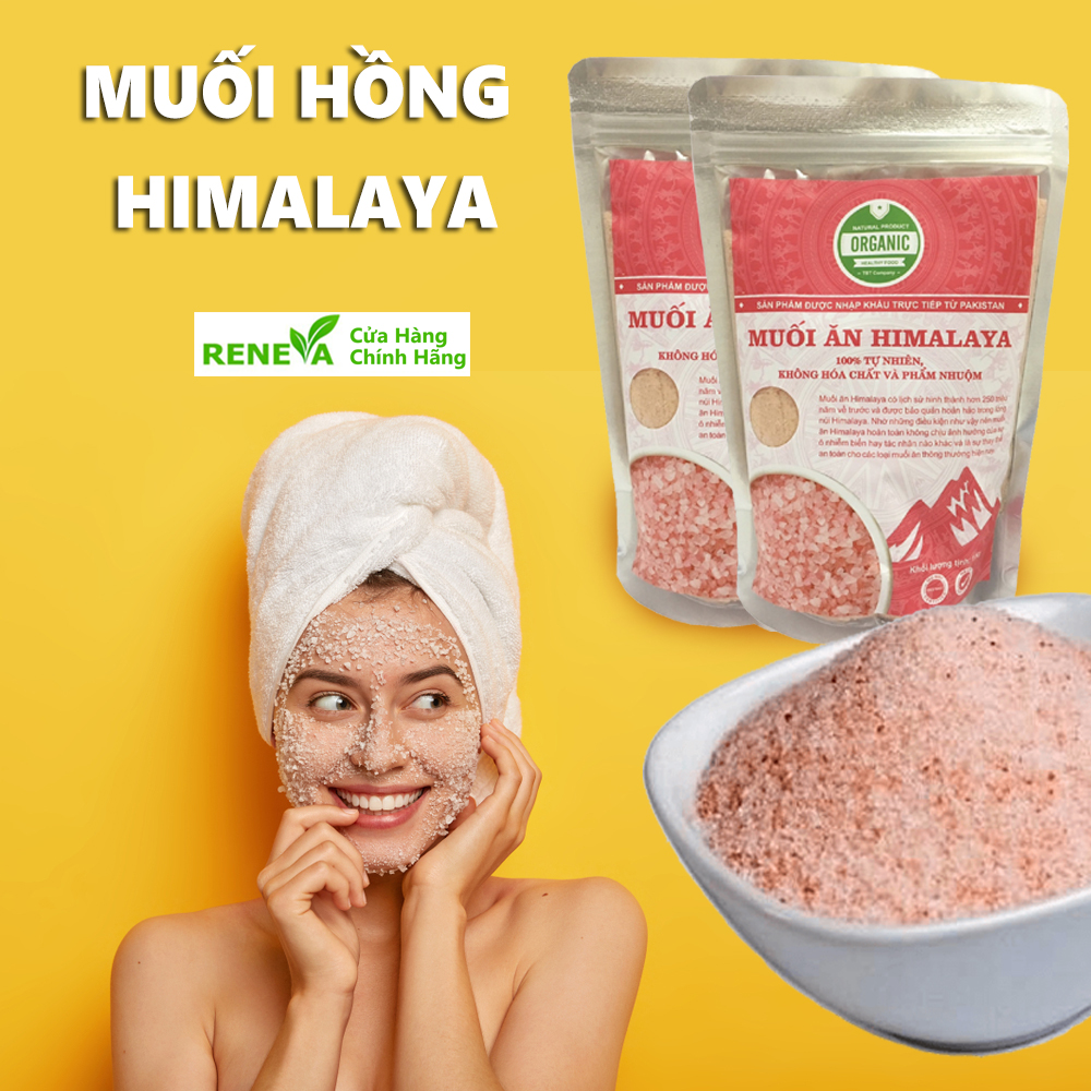 Muối Hồng Himalaya 100% Từ Tự Nhiên, An Toàn - 1 Túi 500gr