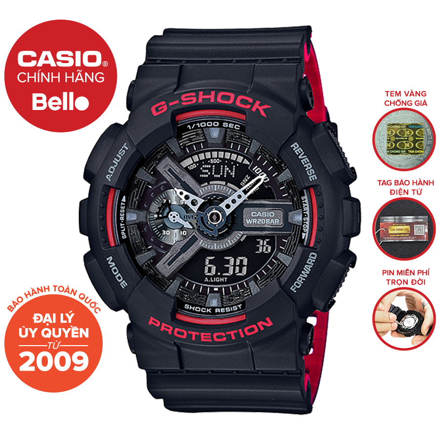 Đồng hồ Casio G-Shock Nam GA-110HR-1A chính hãng chống va đập, chống nước 200m - Bảo hành 5 năm - Pin trọn đời