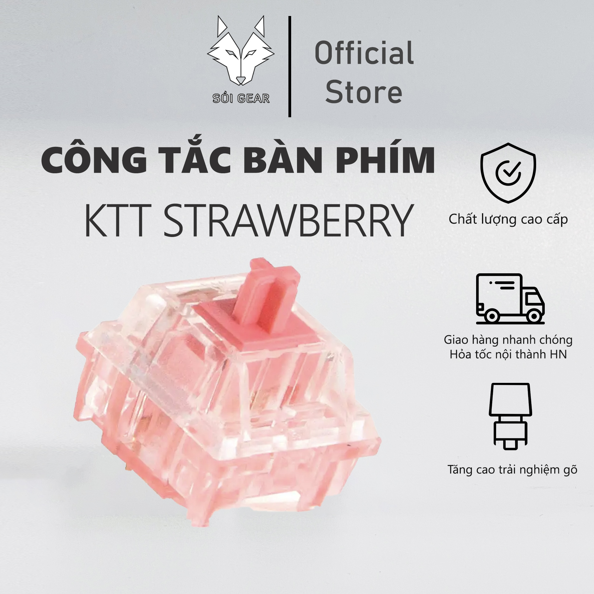 Công tắc bàn phím cơ Switch KTT Strawberry | KTT DÂU | LINEAR | CHẤT LƯỢNG CAO