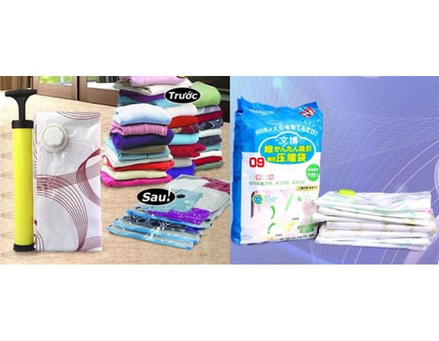 SIÊU KHUYẾN MÃI - Bộ 8 túi hút chân không bảo quản chăn màn quần áo kem bơm, Đồ dùng bảo vệ quần áo tránh ẩm mốc, bụi bẩn, hút chân không nhỏ gọn dễ di chuyển, bo 8 tui hut chan khong bao quan chan man quan ao kem bom
