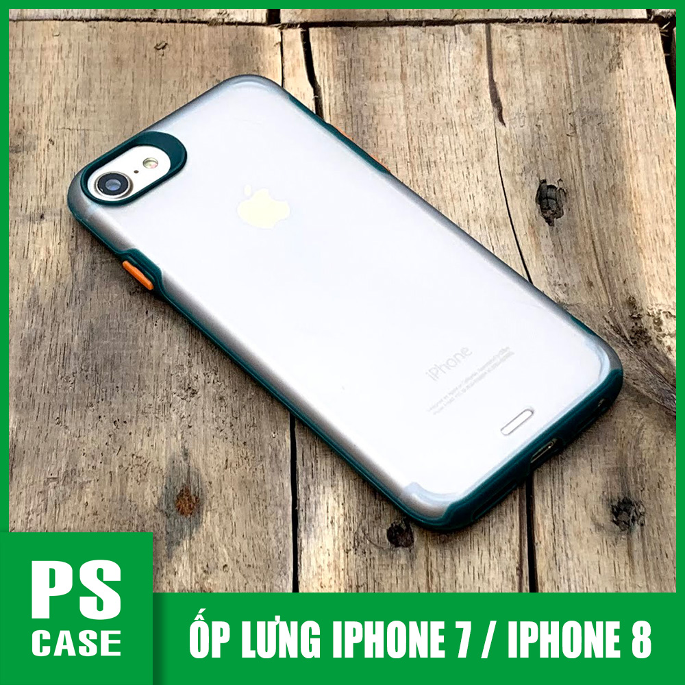 Ốp lưng nhám cong 3D viền màu xanh lá đậm dành cho iPhone 7 / iPhone 8 / iPhone SE 2020 - PS Case Phân Phối