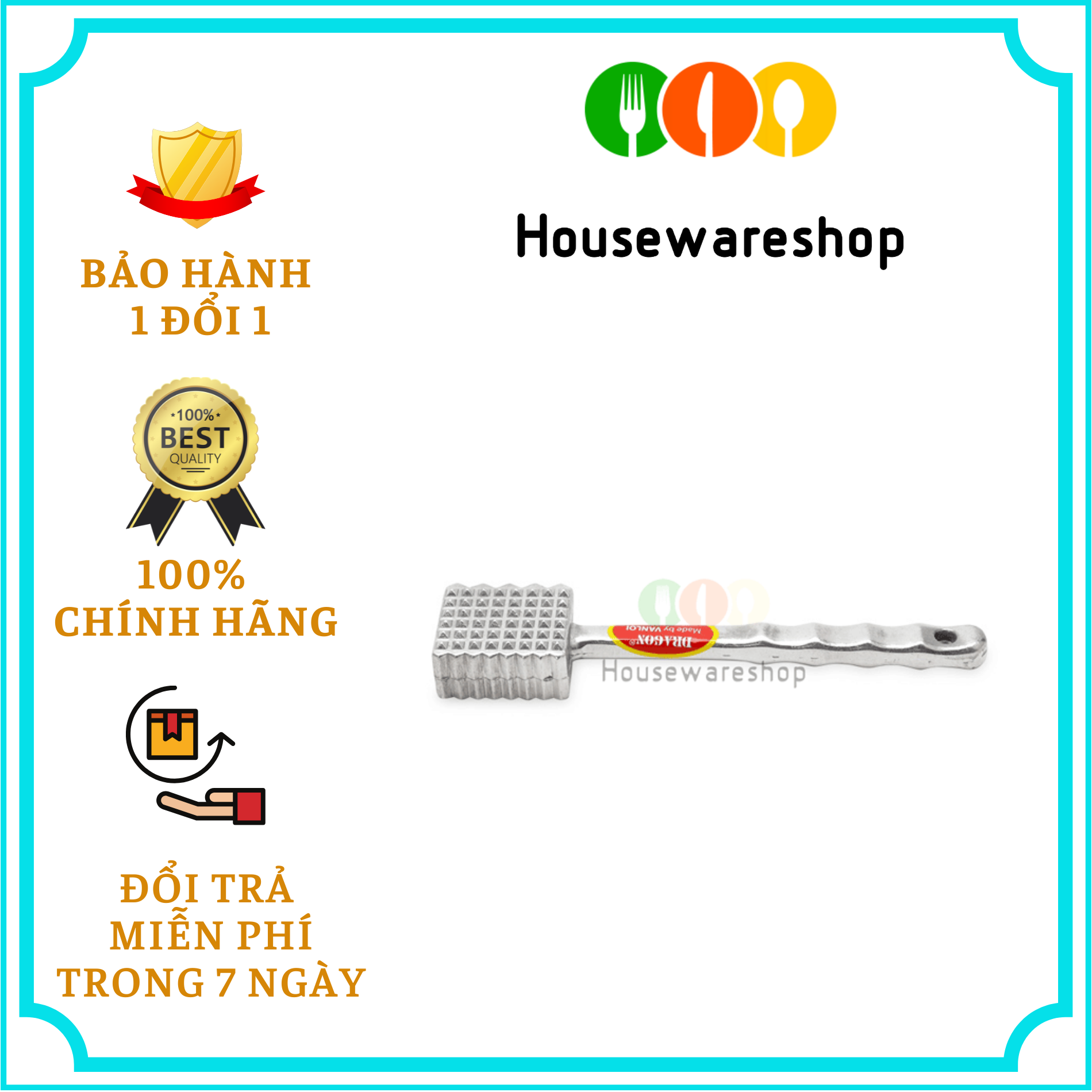 Búa đập thịt inox Dragon