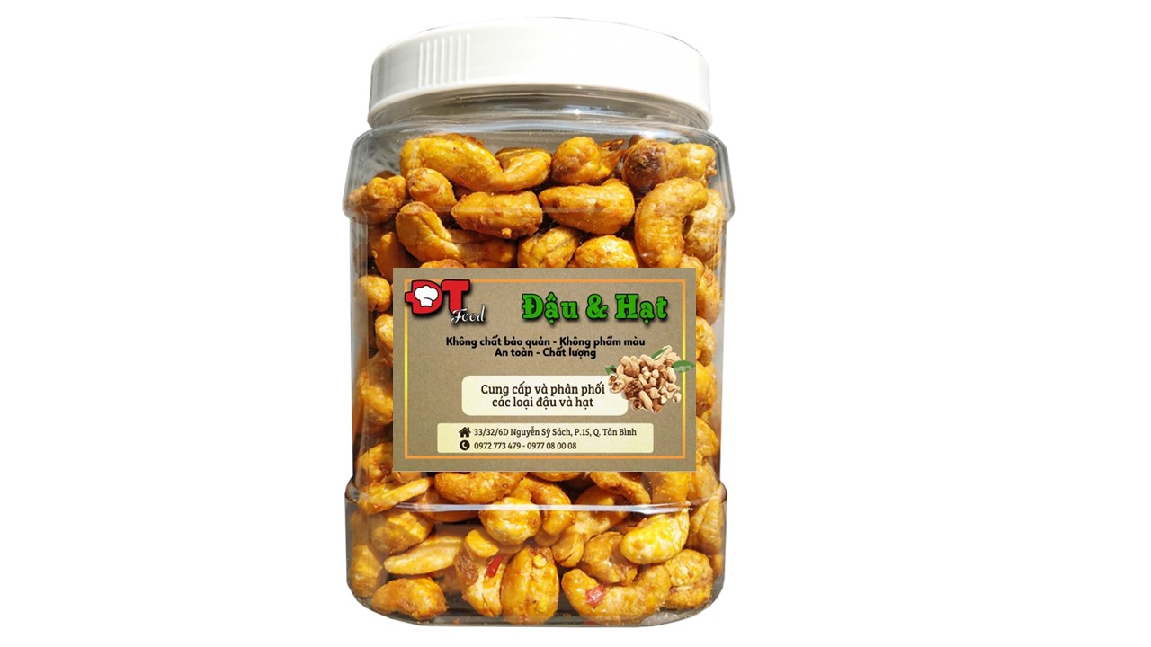 500G Hạt Điều Nguyên Rang Tỏi Ớt TLP Thơm Ngon Đảm Bảo Vệ Sinh An Toàn Thực Phẩm, Thương Hiệu Rõ Ràng