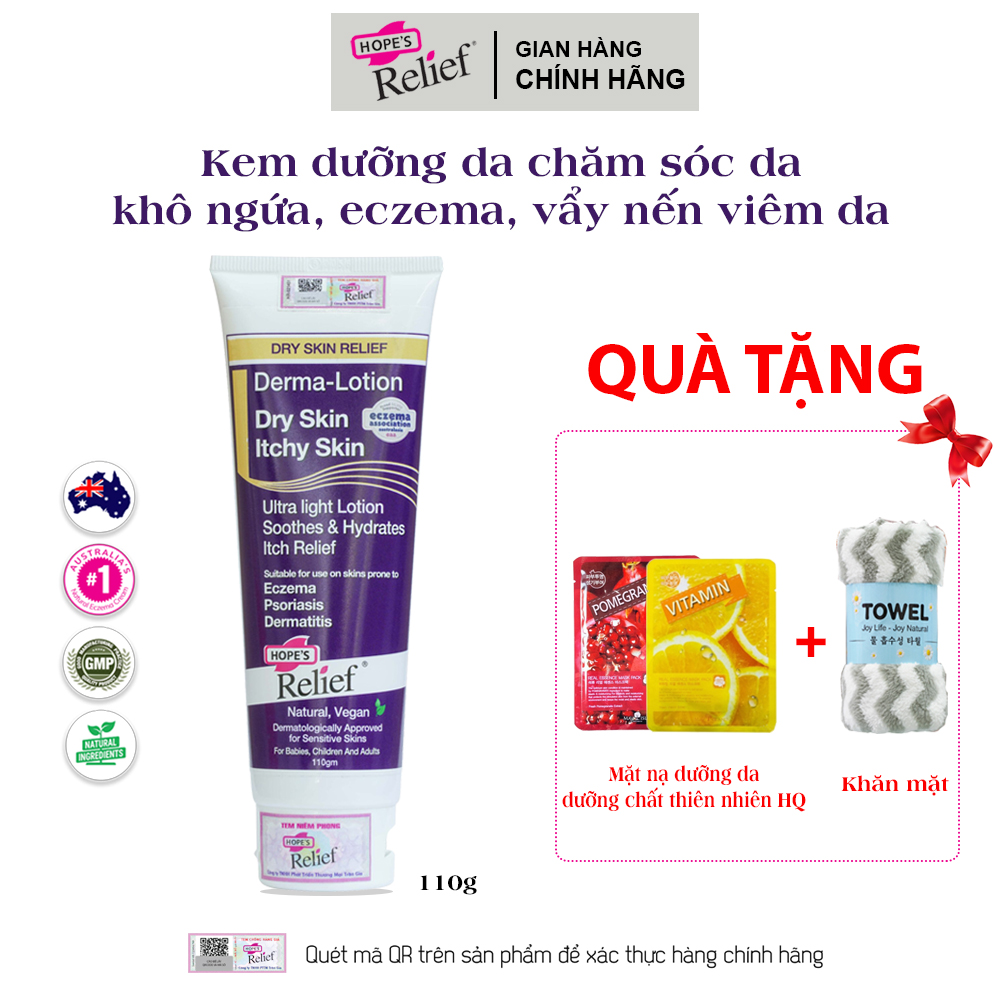 [QUÀ TẶNG] Kem dưỡng da Hope’s Relief Tinh Chất Thảo Dược Kháng Viêm Cho Da Eczema, Viêm Da, Vảy Nến (110g)
