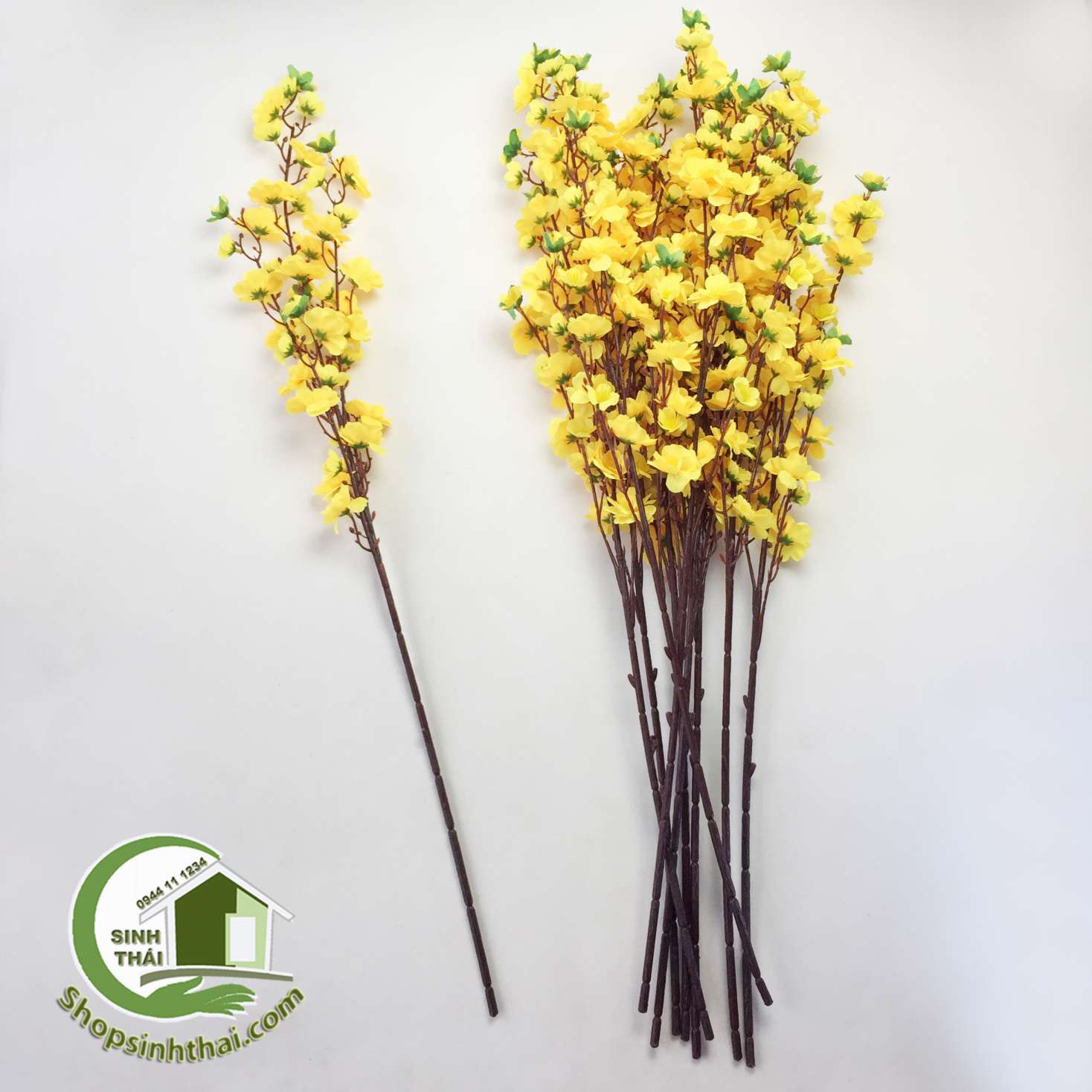 Cành hoa mai màu vàng, cành lớn dài 100cm