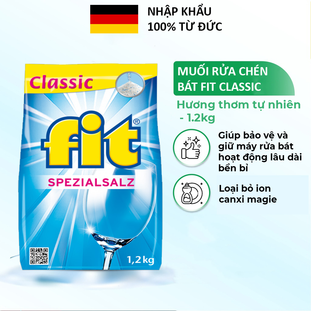 Muối rửa chén bát Fit Classic túi 1.2kg - nhập khẩu chính hãng Đức