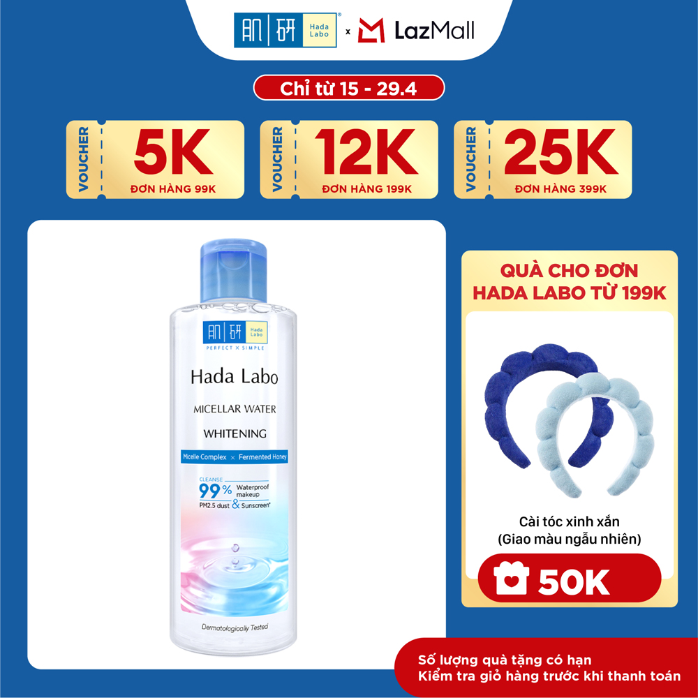 Nước tẩy trang sạch sâu dưỡng trắng Hada Labo Micellar Water Whitening 240ml