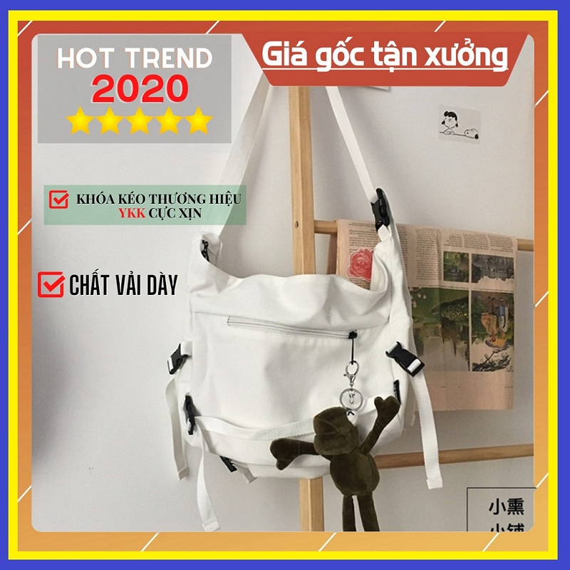 [HCM]Túi Đeo Chéo Canvas Cỡ Lớn Thời Trang Hàn Quốc Học Sinh Sinh Viên