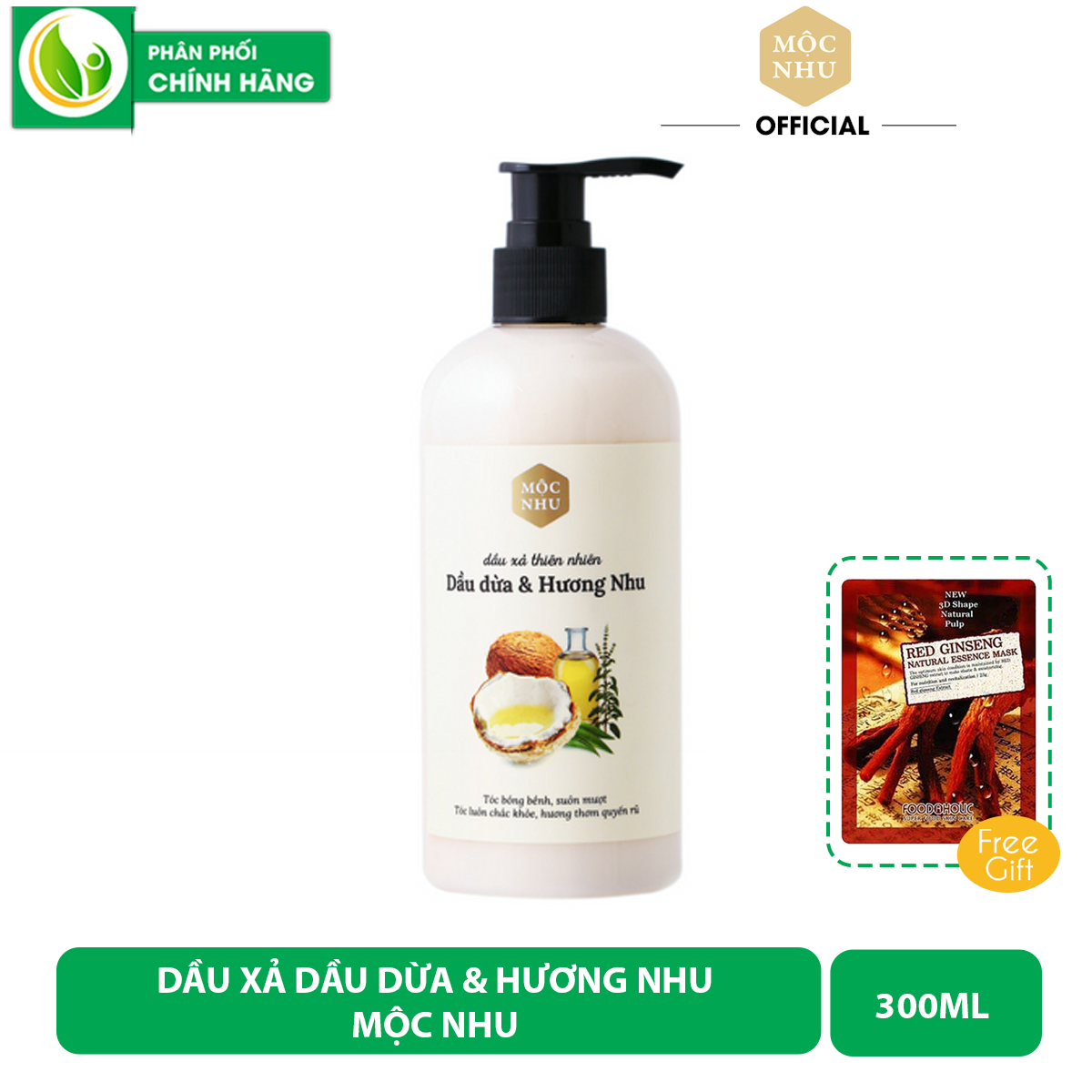 Dầu xả thiên nhiên Hương Dừa và Hương Nhu Mộc nhu - 300ml