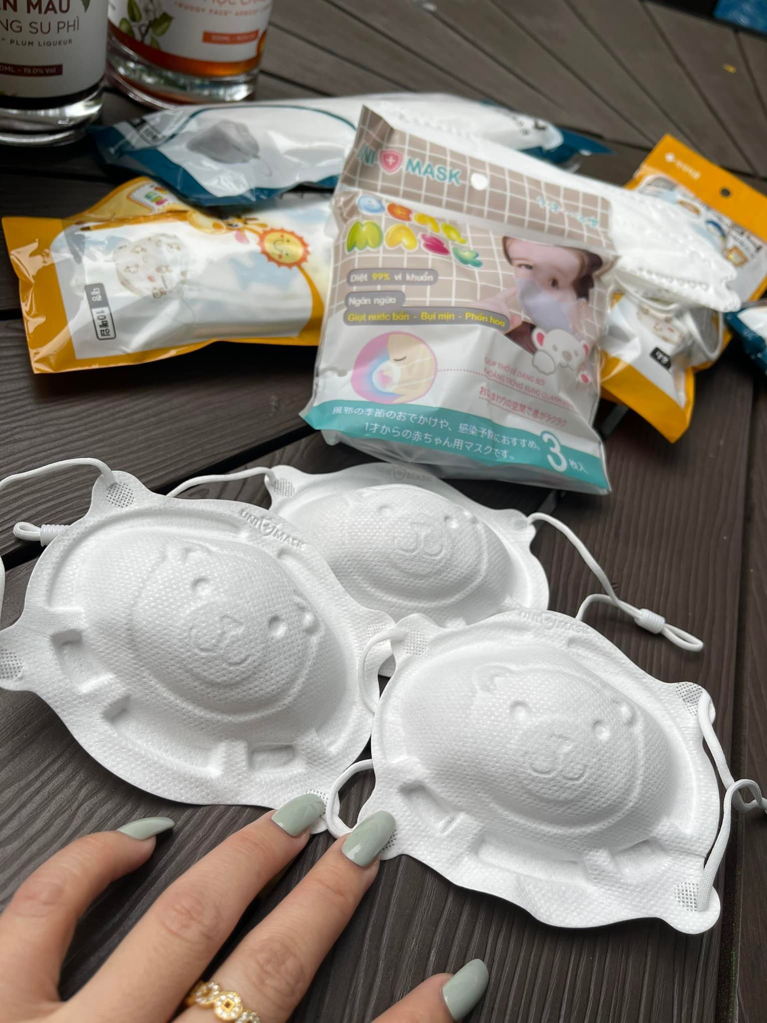 Khẩu trang Gấu Unimask Kids cho bé 0-2 tuổi Chính hãng Unimask Gói 3 chiếc