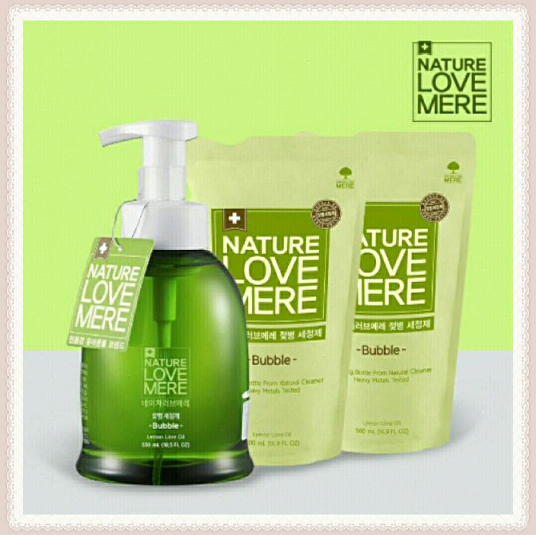 Nước rửa bình sữa tạo bọt Nature Love Mere chai 550ml/ túi 500ml