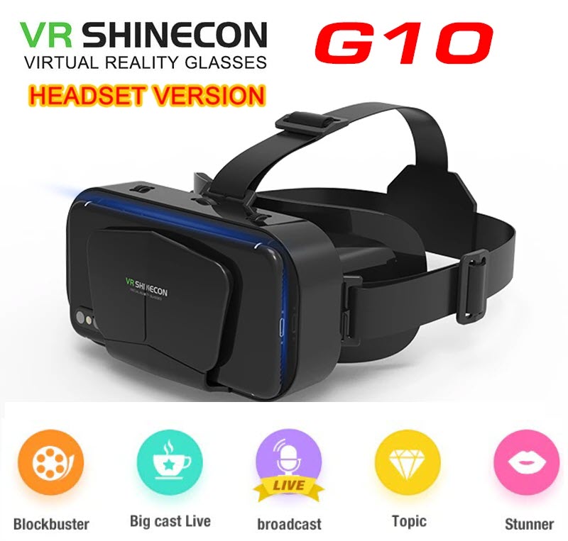 Kính thực tế ảo vr shinecon g10 cho điện thoại 4.7-7.0 inch điện thoại thông minh phiên bản 2022 có tai nghe