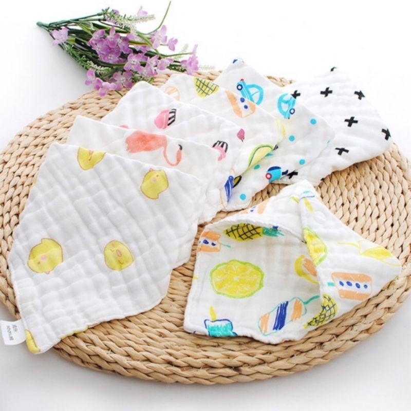 5 Chiếc yếm xô 6 lớp Organic Cao Cấp siêu mềm, siêu thấm - 2 cúc chỉnh cho bé LọaI 1