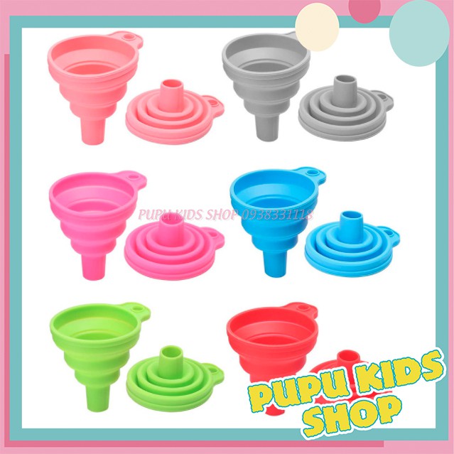 Phễu silicon gấp gọn tiện lợi chiết chất lỏng - giao màu ngẫu nhiên pupu kids shop