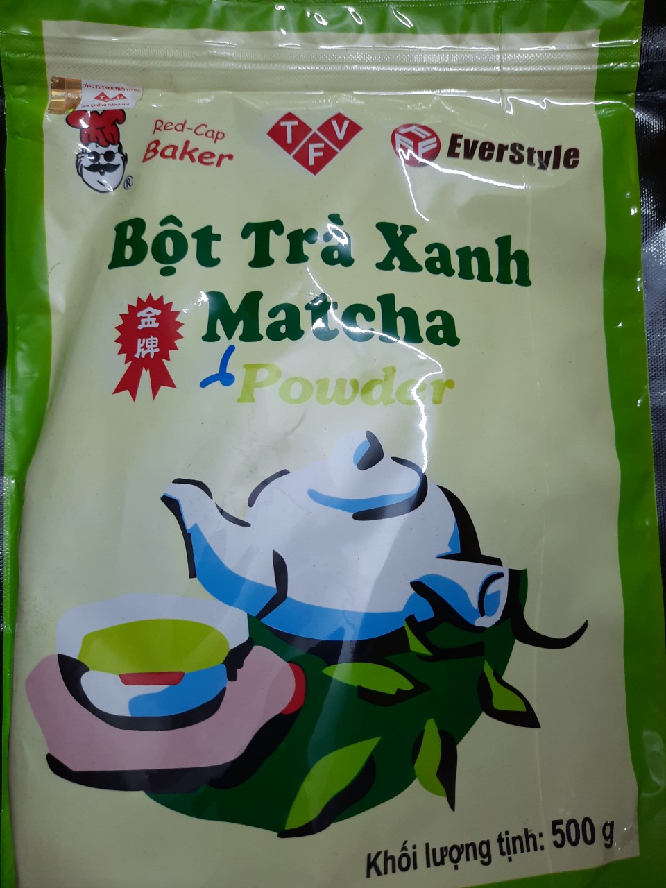 Bột Trà Xanh Matcha Đài Loan hương nhài mũ đỏ.