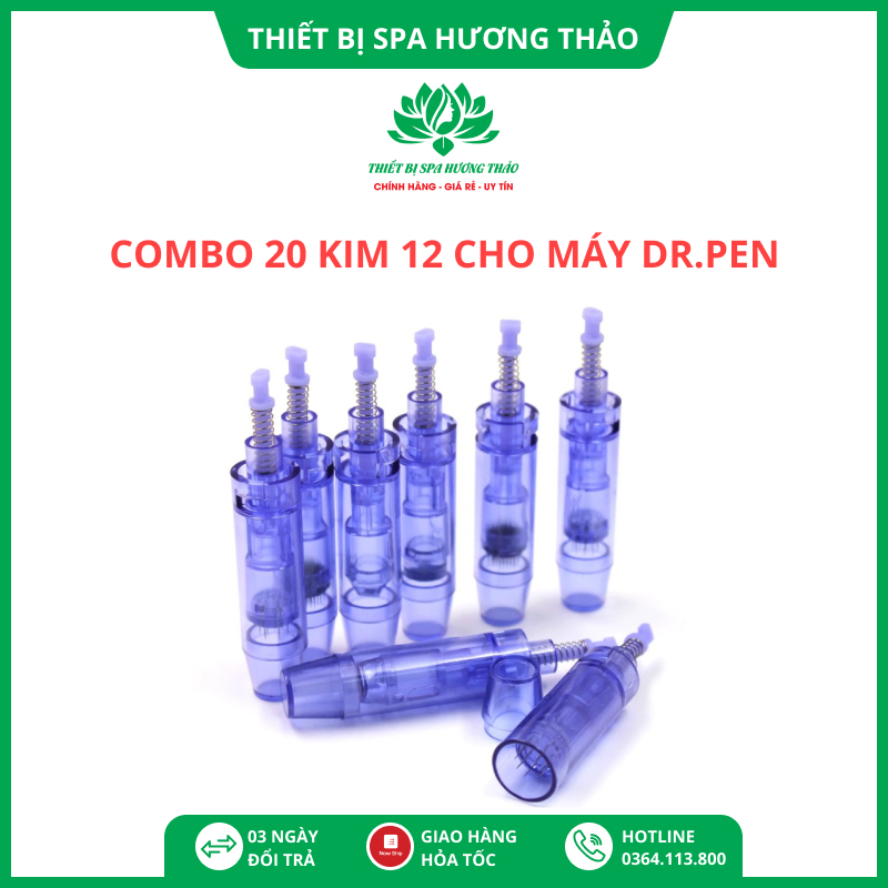 Combo 20 kim 12 cho máy phi kim, máy lăn kim dr pen