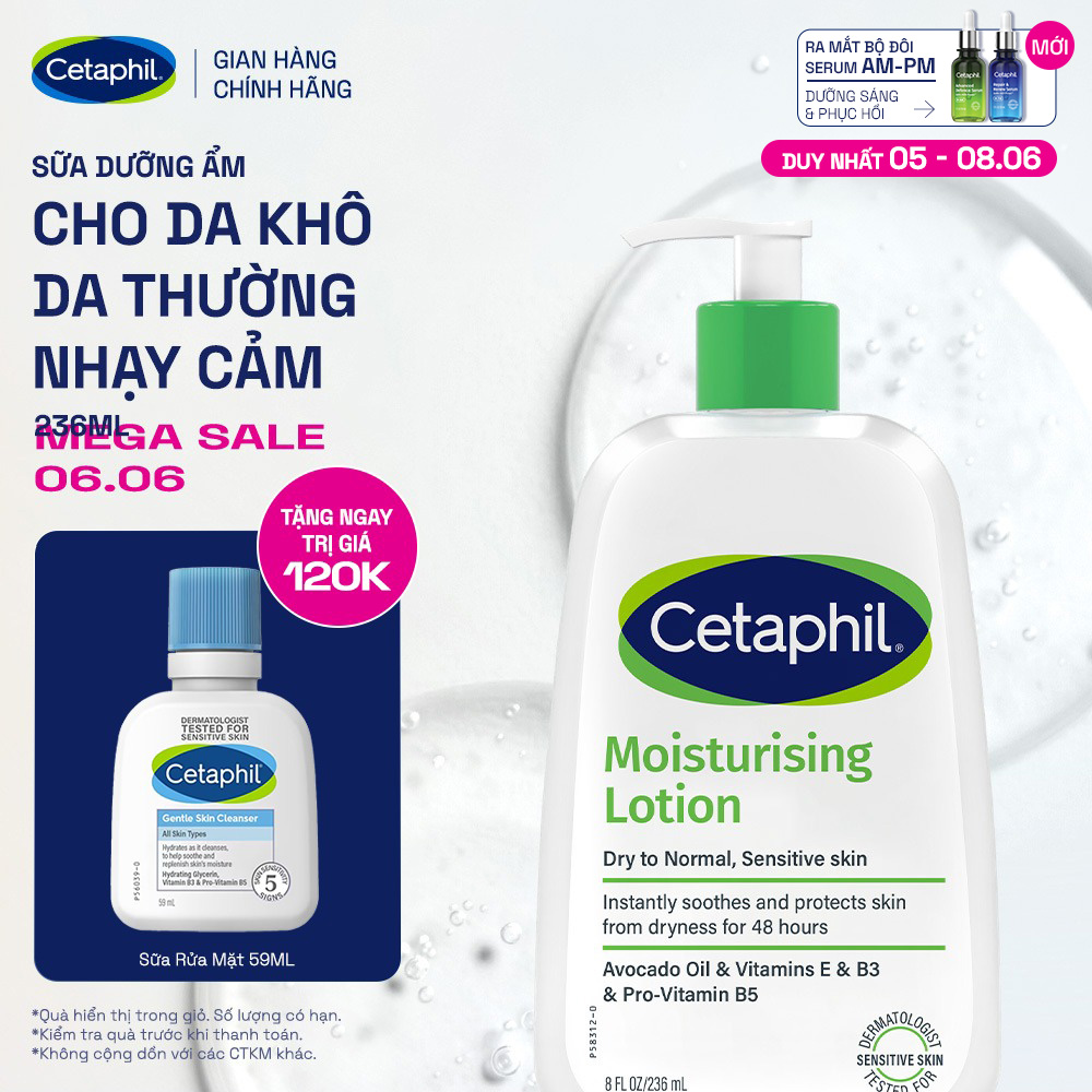 Sữa dưỡng ẩm toàn thân và da mặt Cetaphil Moisturizing Lotion 236ml