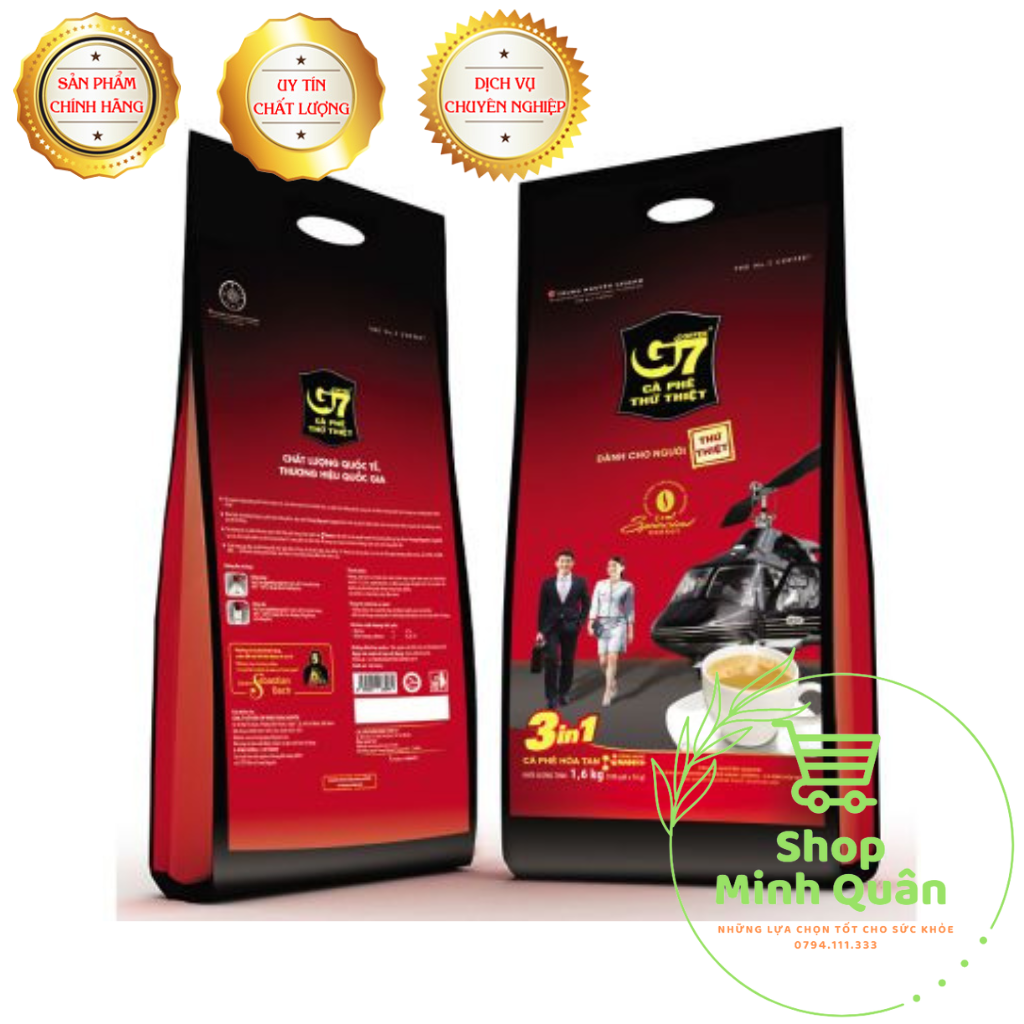 Cà phê sữa hòa tan trung nguyên g7 3in1 bịch 100 gói dài