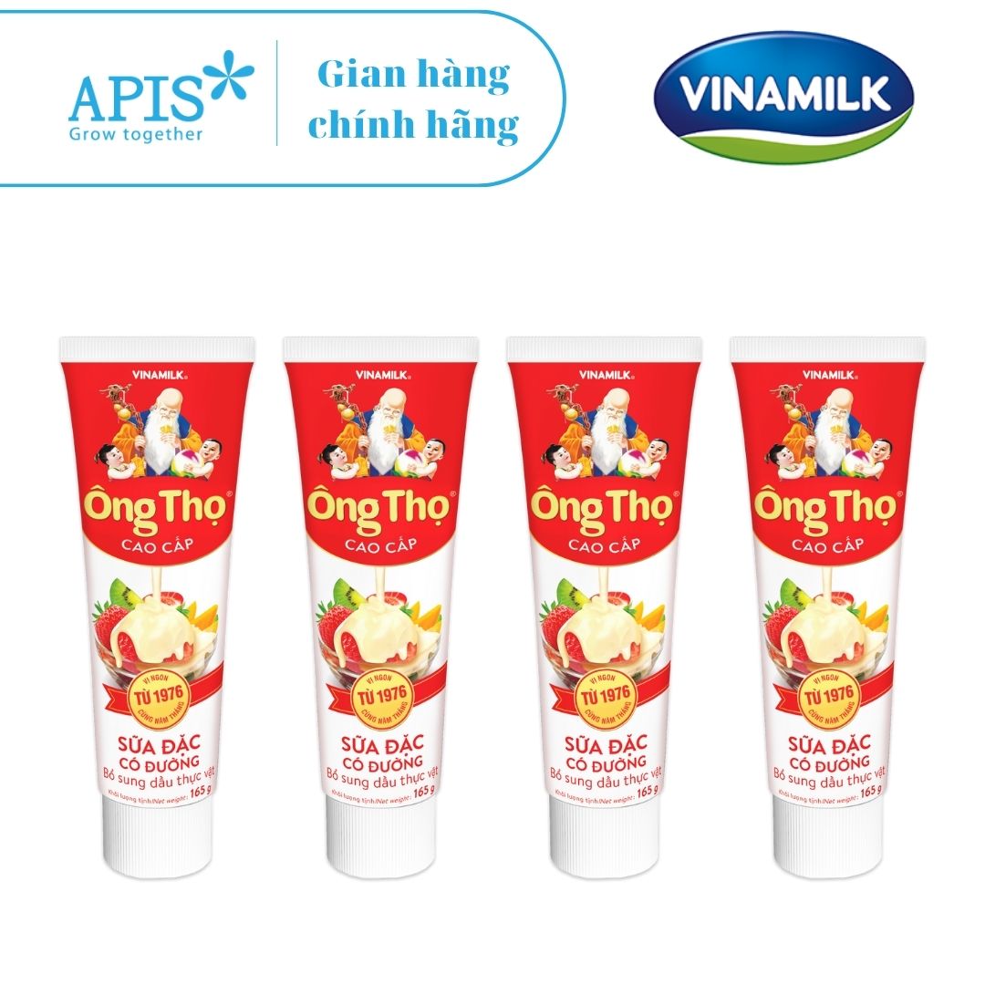 Combo 4 Tuýp Sữa Đặc Có Đường Ông Thọ Đỏ 165g Vinamilk