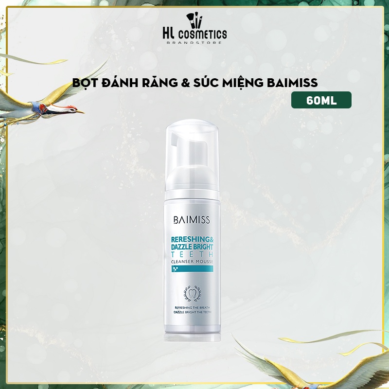 Bọt Kem Đánh Răng & Súc Miệng Baimiss Thơm Miệng Chống Ố Răng Toàn Diện 60ml