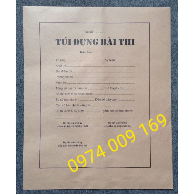 Túi đựng bài thi