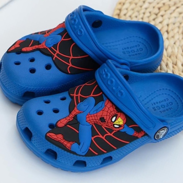 [Giảm Giá] Dép Sục Nhựa Bé Trai Siêu Nhẹ Quai Hậu Spiderman, Dép Sục Nhựa Trẻ Em Không Thấm Nước Siêu Nhân Nhện