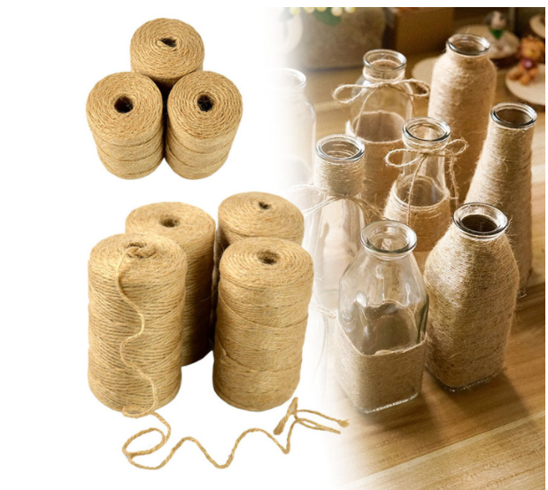 Cuộn 100m dây cói kích thước 2mm, dây cói dùng trang trí lọ hoa, phụ kiện handmade