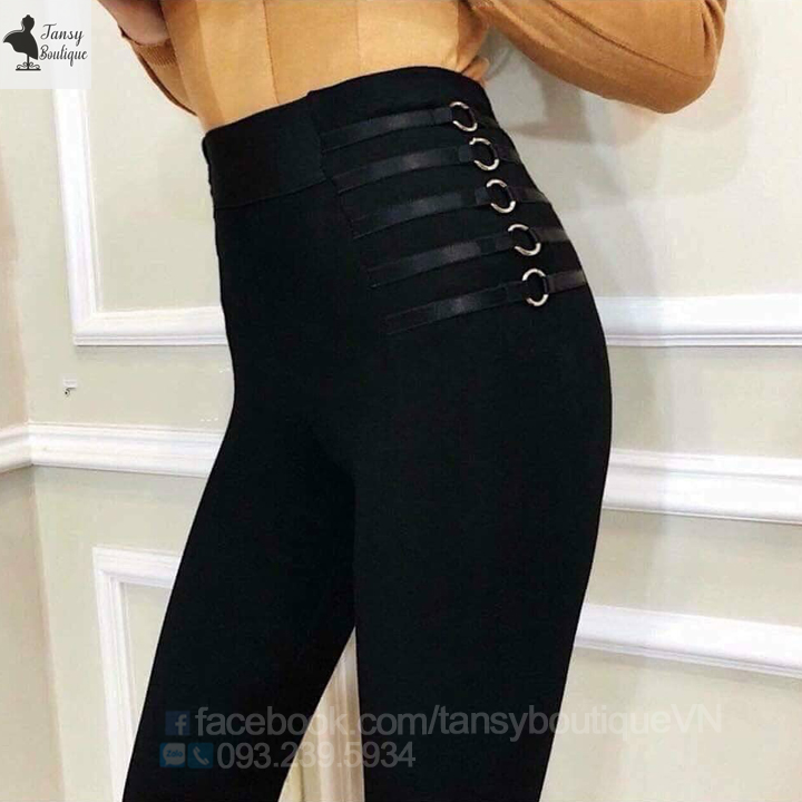 FreeshipMAX - Quần legging nữ lưng cao chất dày dặn co giãn - Quần tregging nữ - Tansy Bouqitue
