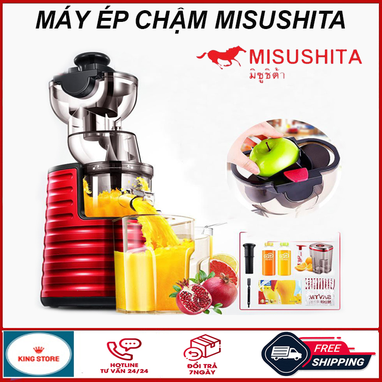 Máy ép chậm mini, máy ép trái cây chậm MISUSHITA, máy ép trái cây công suất 250w, máy ép chậm hoa quả vắt kiệt 98% bã, máy ép trái cây đa năng, máy ép hoa quả chậm để bàn, máy ép chậm trái cây