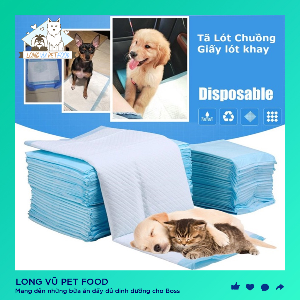  Bịch Tả lót cho chó mèo dog pee pad 3 size S M L lót vệ sinh cho chó mèo - Long Vũ Pet Food 