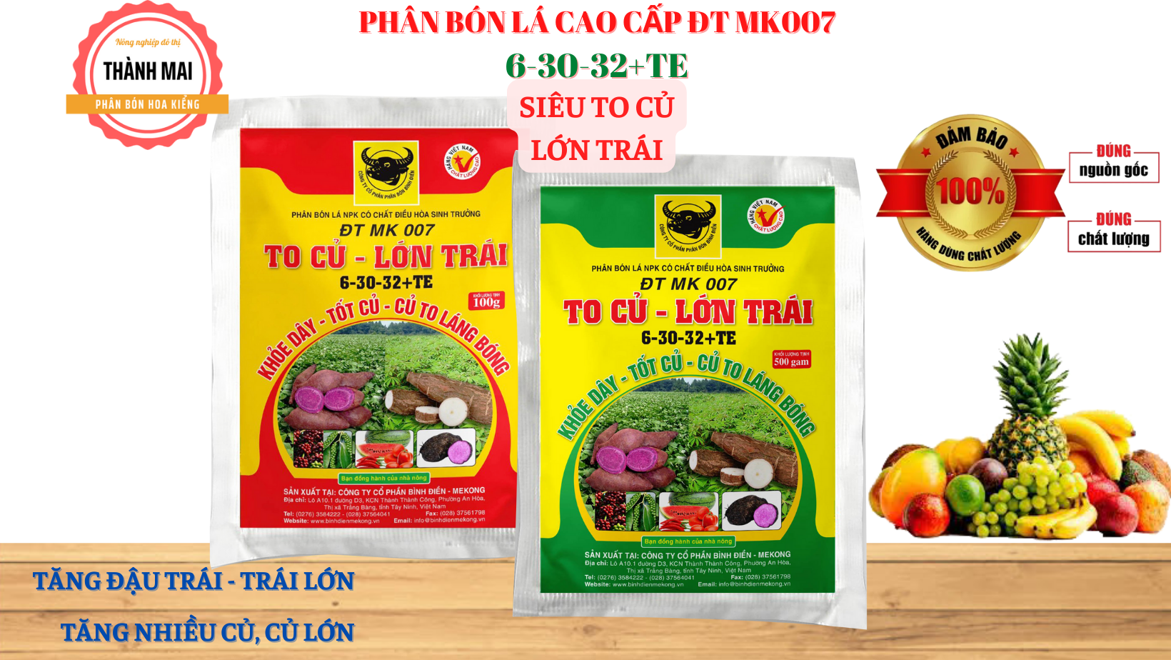 Đầu trâu 6-30-32 siêu ra hoa - to củ - lớn trái