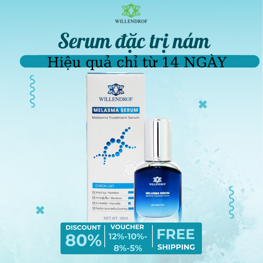 Serum trắng da, mờ thâm - nám - tàn nhang - Willendrof Melasma Serum 20ml