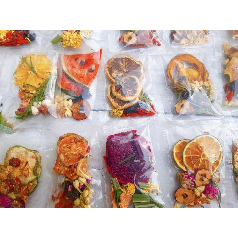 (hot khuyến mại) set Detox 30 gói nhiều vị như hình (1gói đủ 5-6 vị hoa quả ) ko kèm bình, ko hộp đựng, liệu trình 30 ngày giúp thanh lọc cơ thể,giảm cân, giảm căng thẳng lo âu