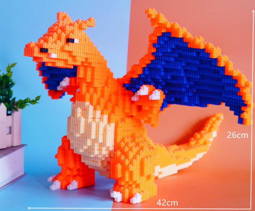 Mô hình lắp Pokemon Rồng lửa Charizard cao cấp + tặng 1 hình xăm dễ thương bất kỳ
