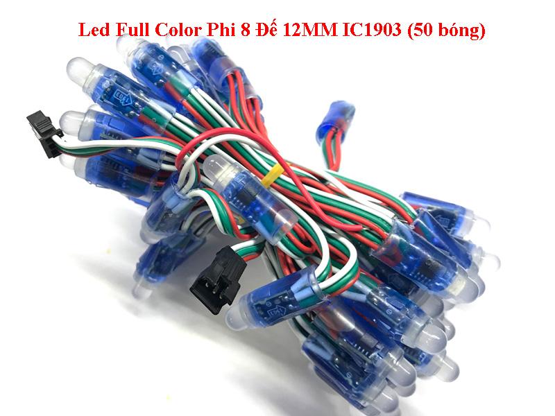 Led full color phi 8 đế 12mm ic1903