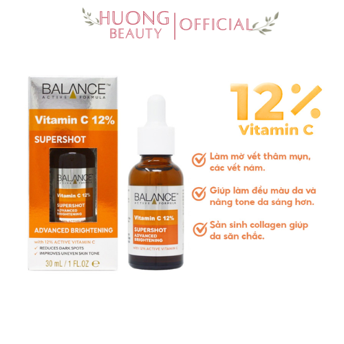 Tinh chất sáng da - mờ thâm Balance Active Formula 12% Vitamin C Supershot