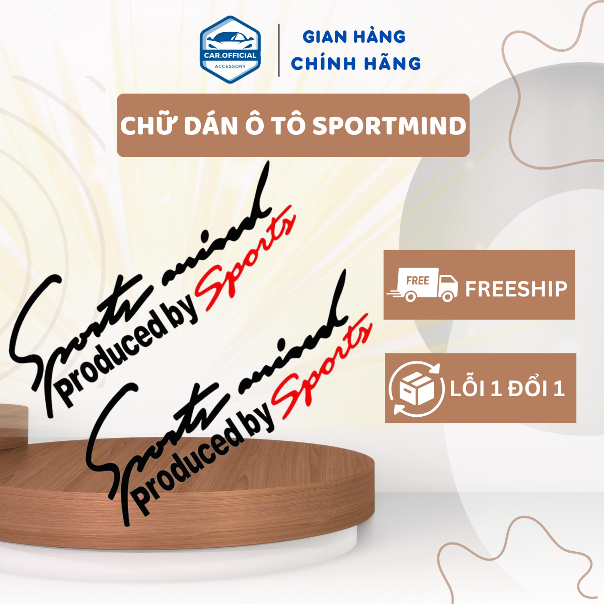 Tem Dán Xe – Tem Dán Xe Ô Tô – Chữ Sport Mind Produced By Sports Dành Cho Xe Hơi