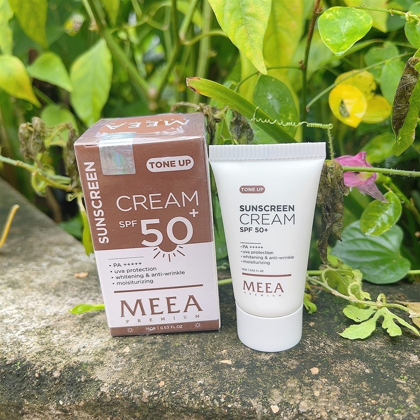 Kem chống nắng cho da mặt, cho da dầu mụn kem chống nắng mini meea organic spf50+++ 15g - chống nắng vật lý dành cho mọi loại da
