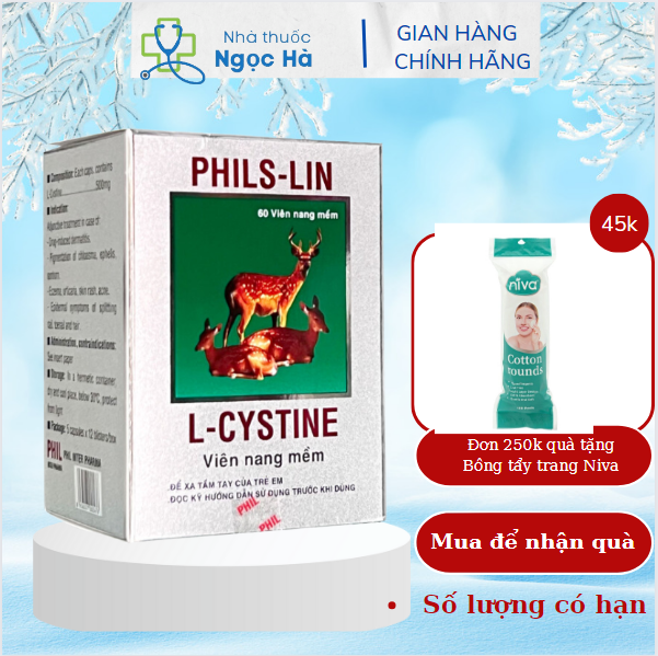 Viên uống tổng hợp làm đẹp da tóc móng L-cystine hộp 60 viên