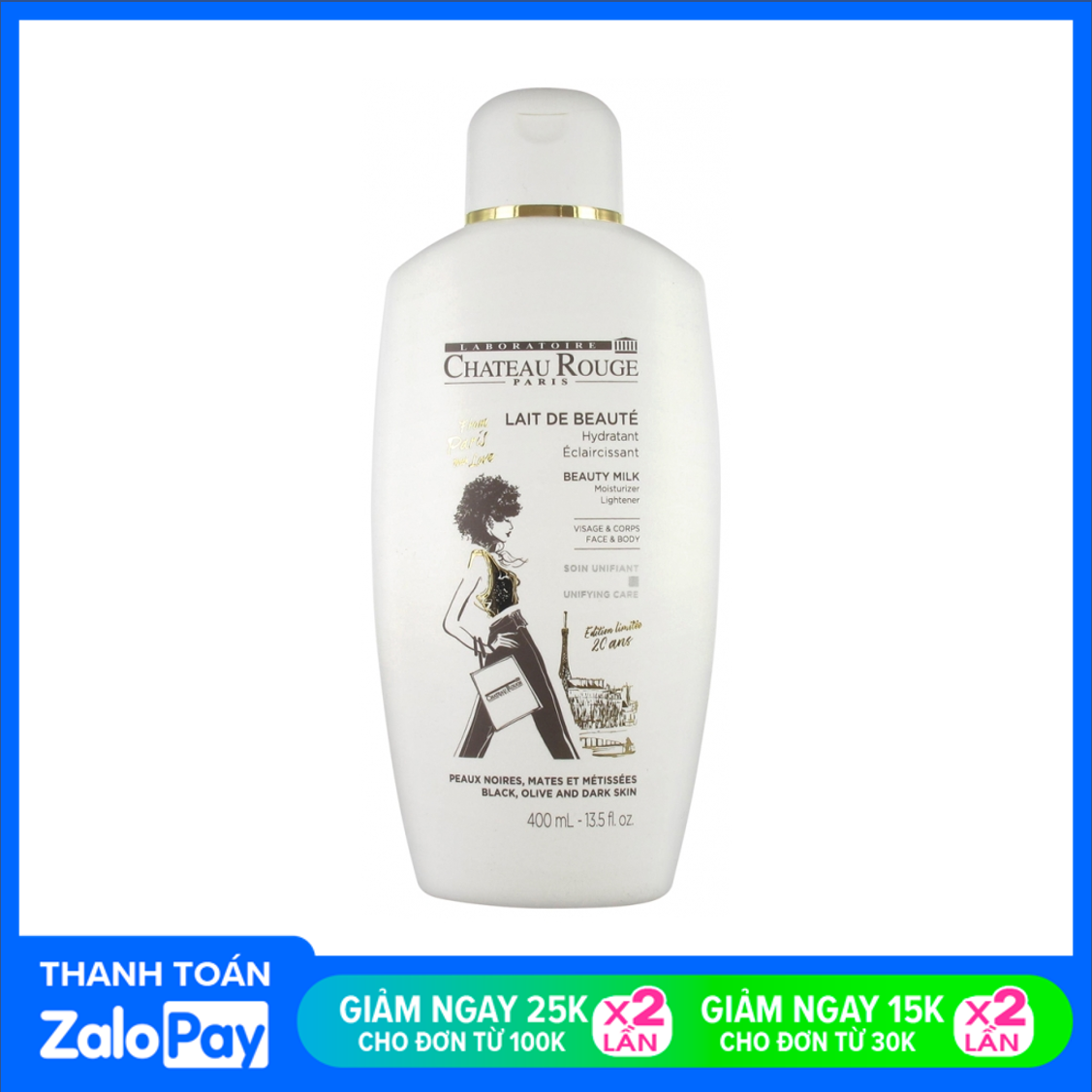 Sữa dưỡng thể làm trắng da Chateau Rouge Paris Lait De Beaute 400ml của Pháp