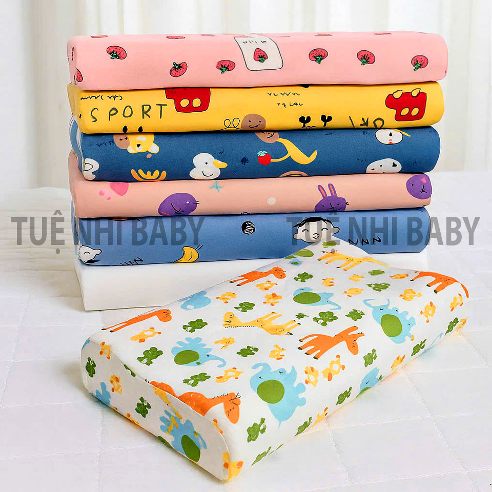  Gối cao su non,Gối nhỡ cho bé từ 2 đến 10 tuổi chất liệu cao su non tổng hợp vải cotton thấm hút mồ hôi tốt 