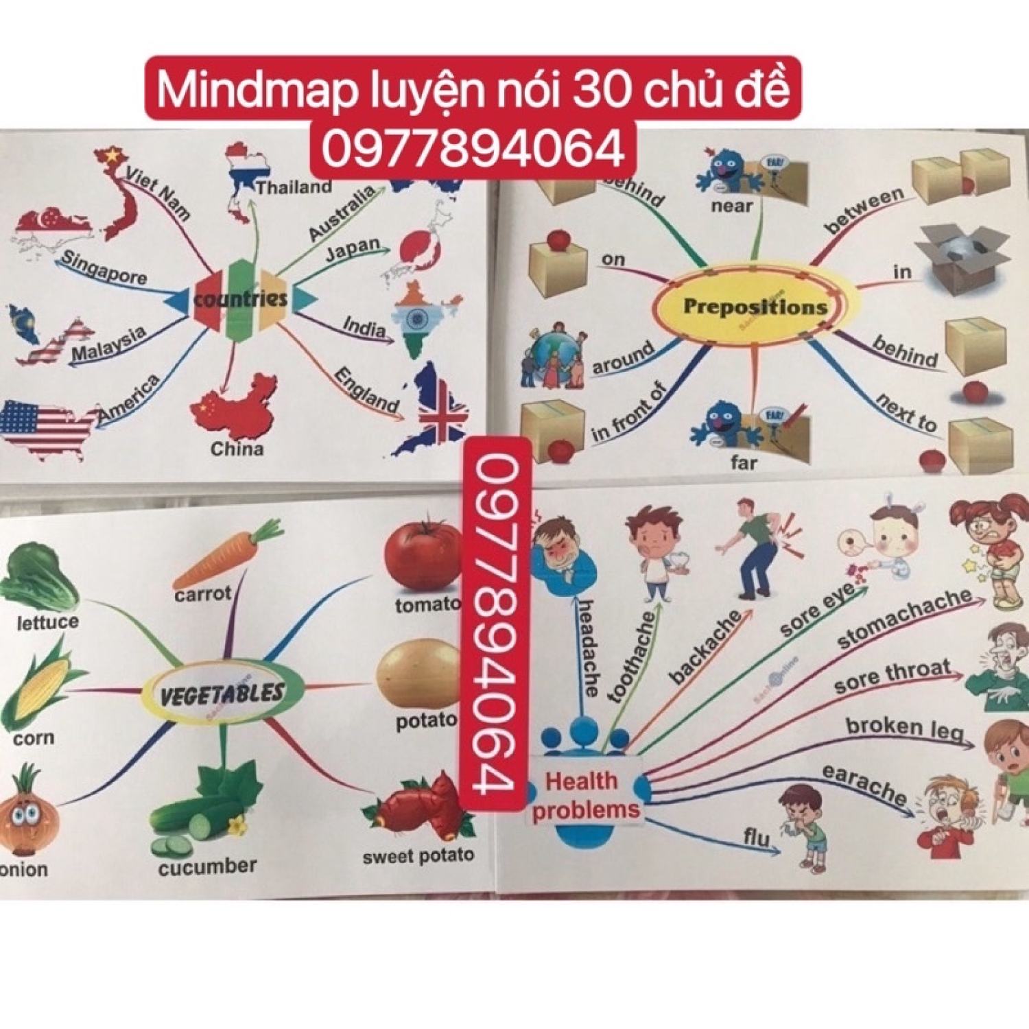 Mindmap 11 ,22,30 chủ đề ☘️Tranh A3 ép plastics bền đẹp❤️Giáo cụ luyện nói Tiếng Anh hiệu quả