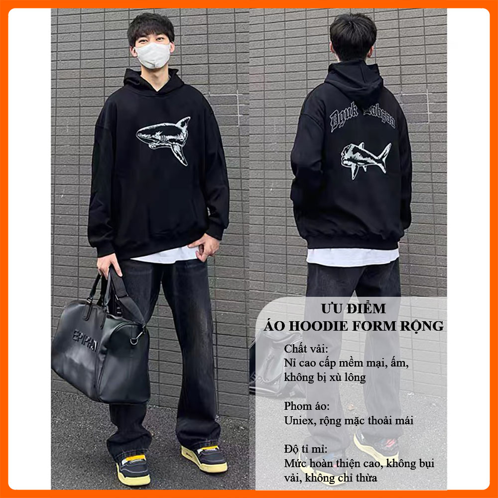 [Hoàn Tiền 15%] Áo Hoodie UNISEX Form Rộng 40-90Kg Chất Vải Nỉ Bông Dày Đẹp