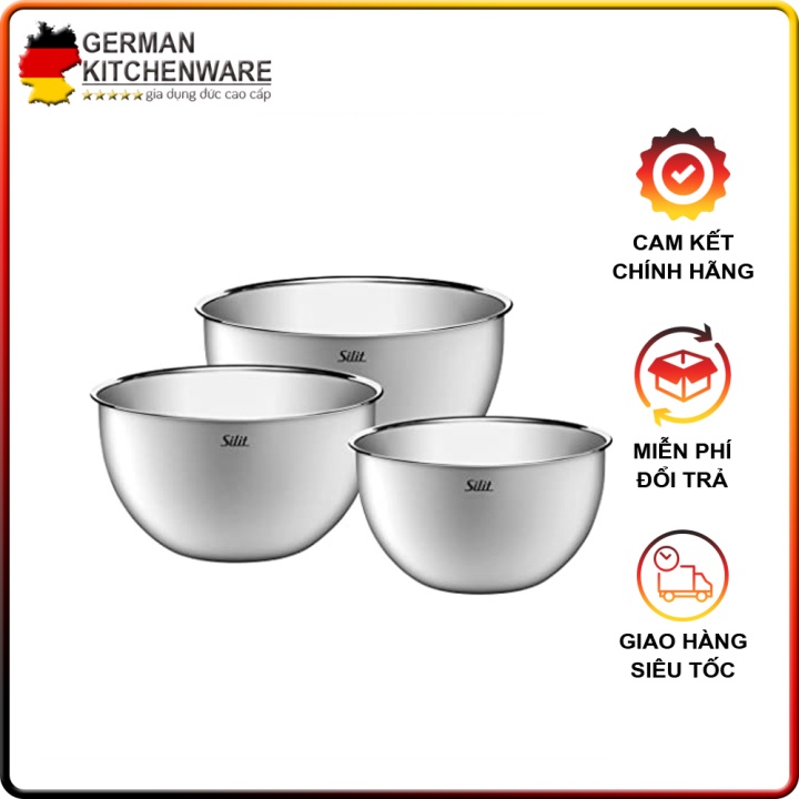🇩🇪 Set tô trộn Silit 3 món 18/20/22cm , âu trộn cao cấp, đựng thực phẩm hàng đức chính hãng 🇩🇪