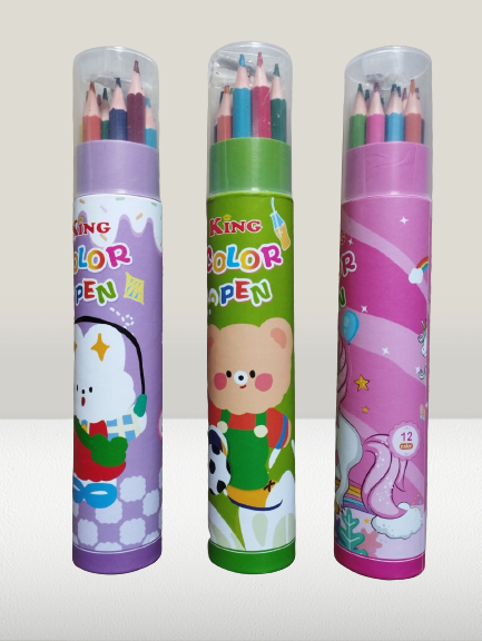 Bút chì gỗ màu hộp 12 cây King Color Pen