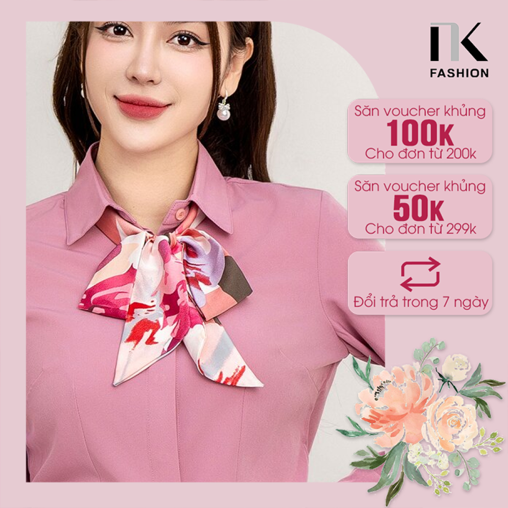  Khăn Buộc Nơ Cổ NK Fashion NKPK2203001 Họa Tiết Sang Chảnh Cho Nàng Thêm Nổi Bật Phối Đồ Cực Sang 