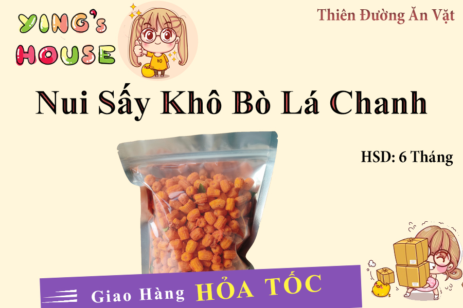 500gr nui sấy khô bò lá chanh giòn rụm thơm ngon