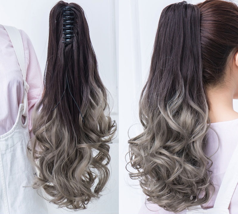 Tóc giả ngoạm omber 😍FREESHIP😍 ngoạm kẹp ombre, ngoạm tóc giả phối màu, tóc giả nữ